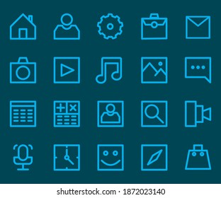 Modern icon set for applications, browsers and smartphones, vector icon