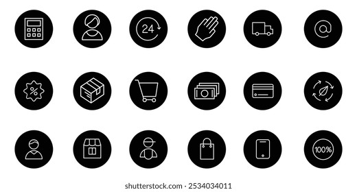 Modern icon set vector designs for financial services