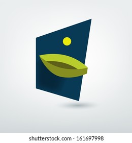 Modern icon. Shadow boat vector pictogram