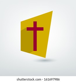 Modern icon. Shadow christian crros vector pictogram