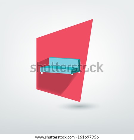 Modern icon. Shadow couch vector pictogram