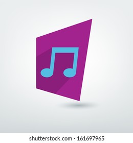Modern icon. Shadow musicvector pictogram