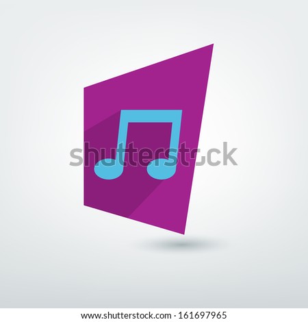 Modern icon. Shadow musicvector pictogram