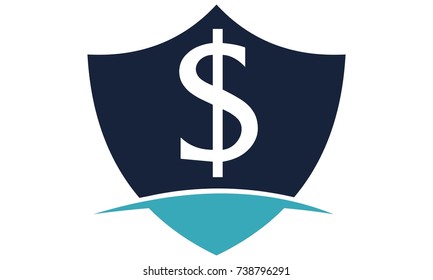 Modern icon Shield Letter Dollar logo template