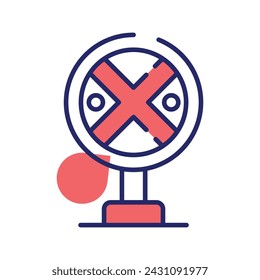 Modern icon of signage, directional signboard vector design