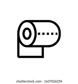 modern icon of thin lines roll of toilet paper isolated on white background