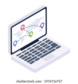 Modern icon of track location in isometric style