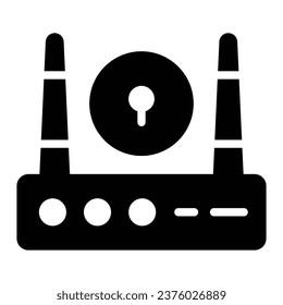 Modern icon vector of wifi router security, wifi signals with keyhole