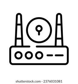 Vector de icono moderno de seguridad del router wifi, señales wifi con teclado