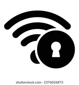 Modern icon vector of wifi security, wifi signals with keyhole