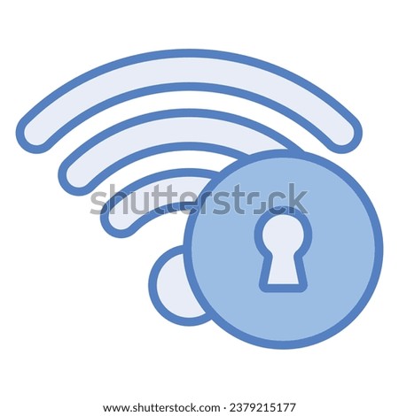 Modern icon vector of wifi security, wifi signals with keyhole