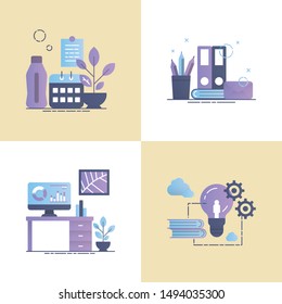 modern icon of work office vector