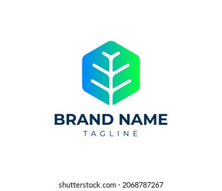 Modern and Iconic Hexagonal Plant Logo