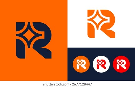 Logotipo moderno e icónico de la estrella R