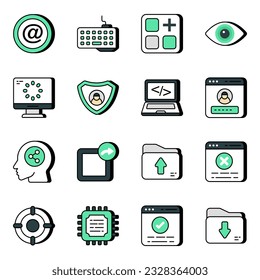 Modern icons about tools are here in beautiful colored style.