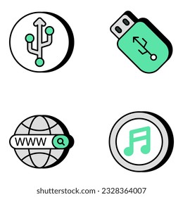 Modern icons about tools are here in beautiful colored style.