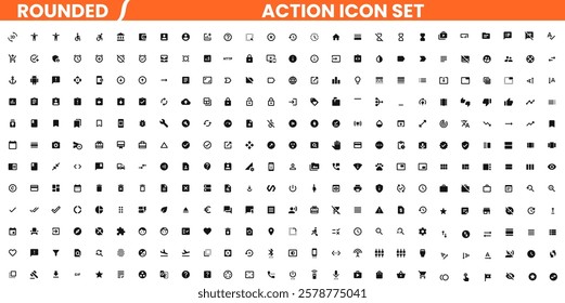 modern icons designed with smooth, rounded edges. Perfect for use in UI UX design, mobile apps, websites, dashboards, and digital interfaces, these icons represent various actions such as clicks