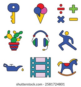 Modern Icons Flat Icon Set Isolated On White Background
