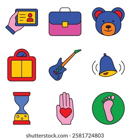 Modern Icons Flat Icon Set Isolated On White Background