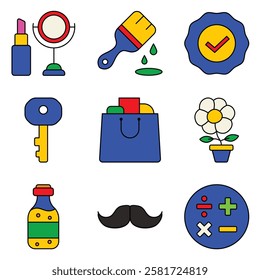 Modern Icons Flat Icon Set Isolated On White Background