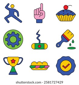 Modern Icons Flat Icon Set Isolated On White Background