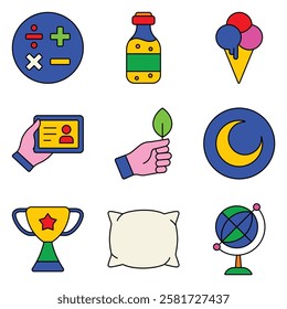 Modern Icons Flat Icon Set Isolated On White Background