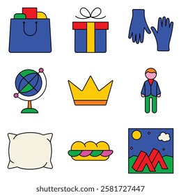 Modern Icons Flat Icon Set Isolated On White Background