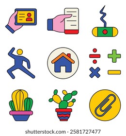 Modern Icons Flat Icon Set Isolated On White Background