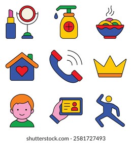 Modern Icons Flat Icon Set Isolated On White Background