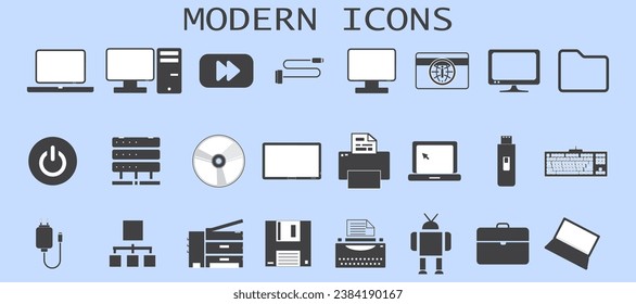 modern icons. Information technology line icons collection.