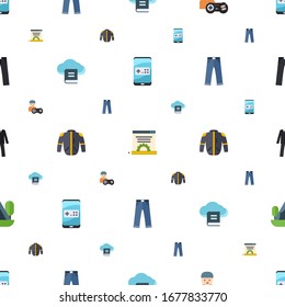 modern icons pattern seamless. Included editable flat Mobile game, Blog management, gamer, Email Marketing, jacket, jeans, suit, Camping icons. modern icons for web and mobile.