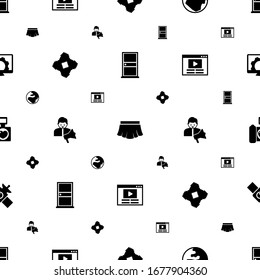 modern icons pattern seamless. Included editable filled door, skirt, globe, start-up team, social media specialist, Video blog, wedding photography icons. modern icons for web and mobile.