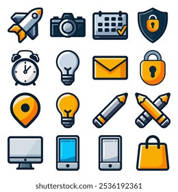 Modern Icons Set Collection Application, App, Marketplace, Site, Page, Internet