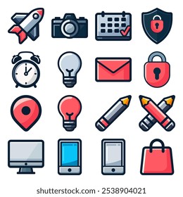 Modern Icons Set Collection Application, App, Marketplace, Site, Page, Internet