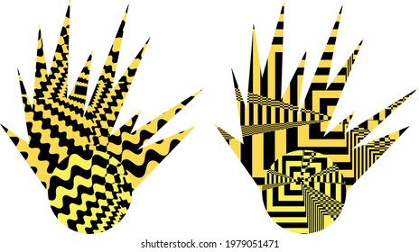 modern icons of suns with patterns of optical illusion on a white background symbol of warmth and summer