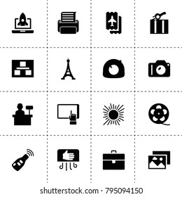 Modern icons. vector collection filled modern icons. includes symbols such as planning, case, ticket, tire repair, car key, hand dryier. use for web, mobile and ui design.