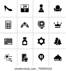 Modern icons. vector collection filled modern icons. includes symbols such as medicine bottle, calculator, calendar, phone, gear, banner. use for web, mobile and ui design.