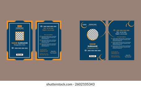 Modern ID Badge Design in Bundle. Artistic Template Display for Promotional Campaign.