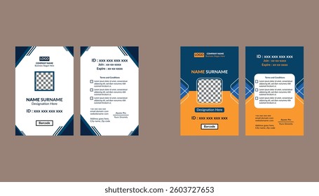 Modern ID Badge Design in Bundle. Innovative Template Display for Promotional Campaign.