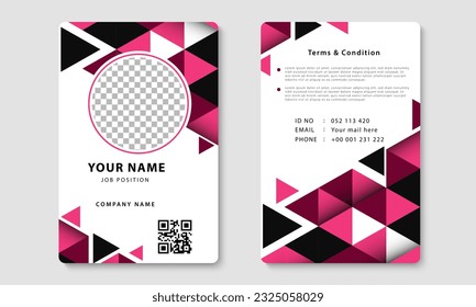 Plantilla moderna de diseño de tarjeta de identificación. Diseño de tarjeta de identidad corporativa. Tarjeta de identificación profesional de empleado. Vector