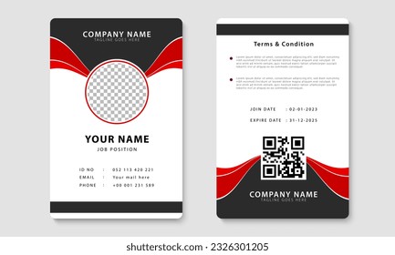 Plantilla moderna de diseño de tarjeta de identificación. Diseño de tarjeta de identidad corporativa. Tarjeta de identificación profesional de empleado. Vector