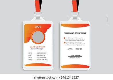 Plantilla de diseño de tarjeta de identificación moderna. Corporativa diseño de tarjeta de identidad. Tarjeta de identificación de empleado de Profesional. Vector
