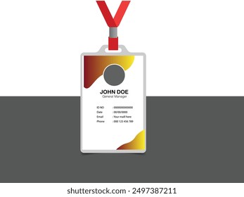 Modern ID card design template. Corporate identity card design. Professional employee id card.