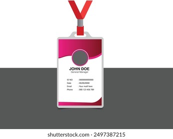 Modern ID card design template. Corporate identity card design. Professional employee id card.