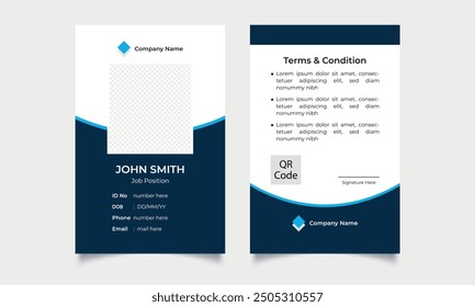 Plantilla moderna del diseño de la tarjeta de la identificación: diseño Corporativa de la tarjeta de la identidad para las tarjetas profesionales de la identificación del empleado.