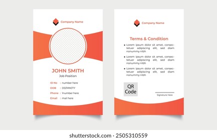 Plantilla moderna del diseño de la tarjeta de la identificación: diseño Corporativa de la tarjeta de la identidad para las tarjetas profesionales de la identificación del empleado.