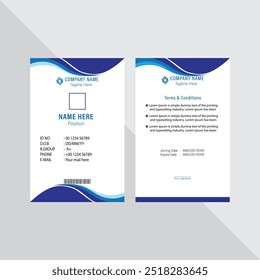 Moderne Design-Vorlage für ID-Karten. Corporate Identity Card Design. Personalausweis für professionelle Mitarbeiter Einfache Design-Vorlage für ID-Karten.