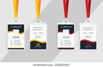 Modern id card design template bundle | Office employee Id card | Unique and simple Id card design with two color variation.