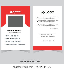 Modern ID card design template. Corporate identity card design. Professional employee id card. Vector