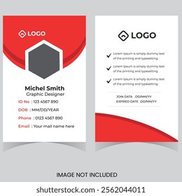 Modern ID card design template. Corporate identity card design. Professional employee id card. Vector